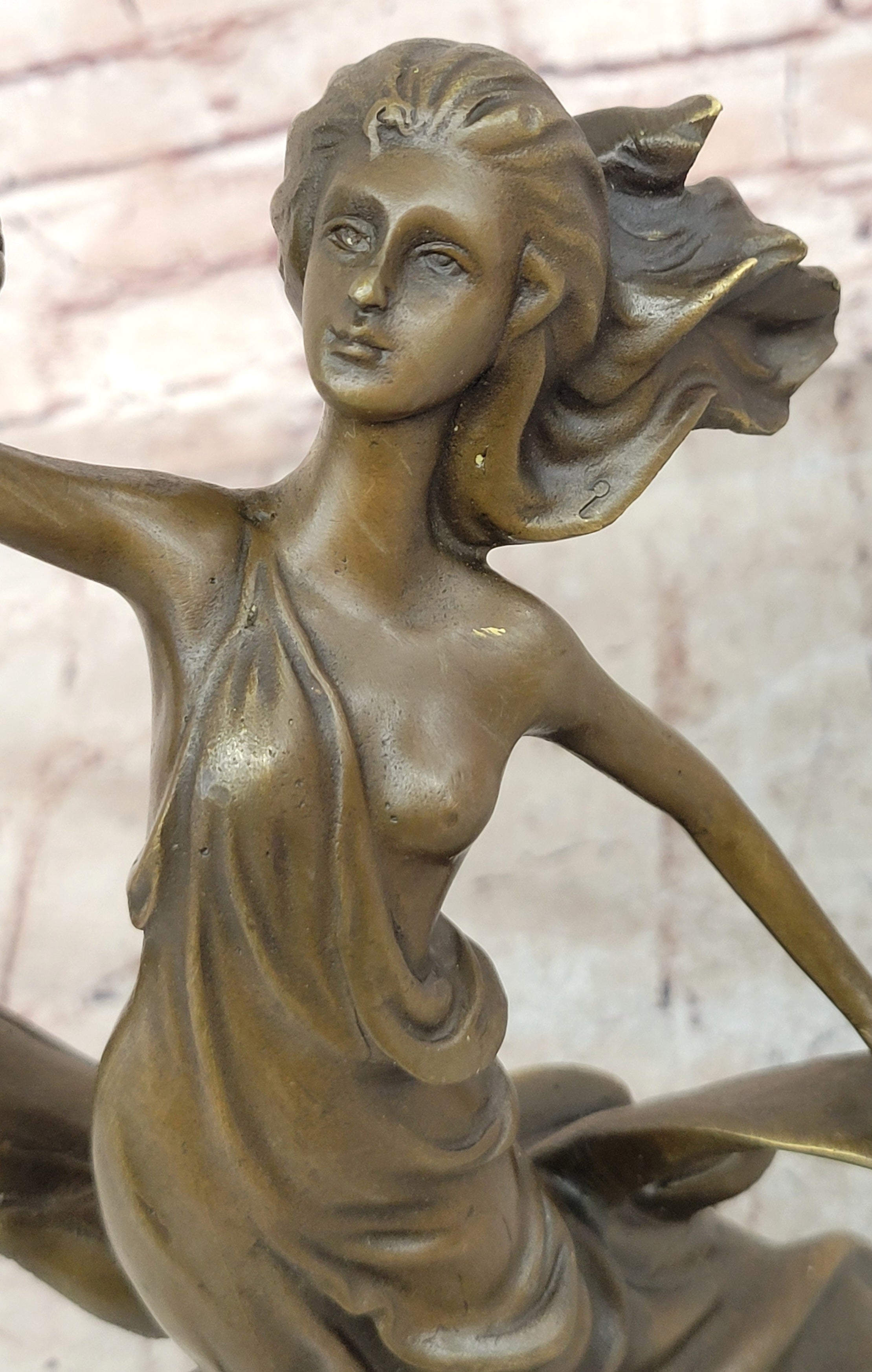 Elegant Woman Bronze Sculpture Candle Holder Statue Handcrafted Collectible Decor