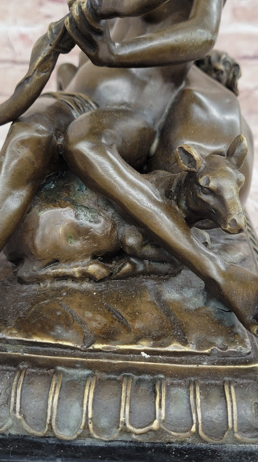 Signed: Original Nude Bronze Sculpture Diana The Huntress w/ bow Diana Statue