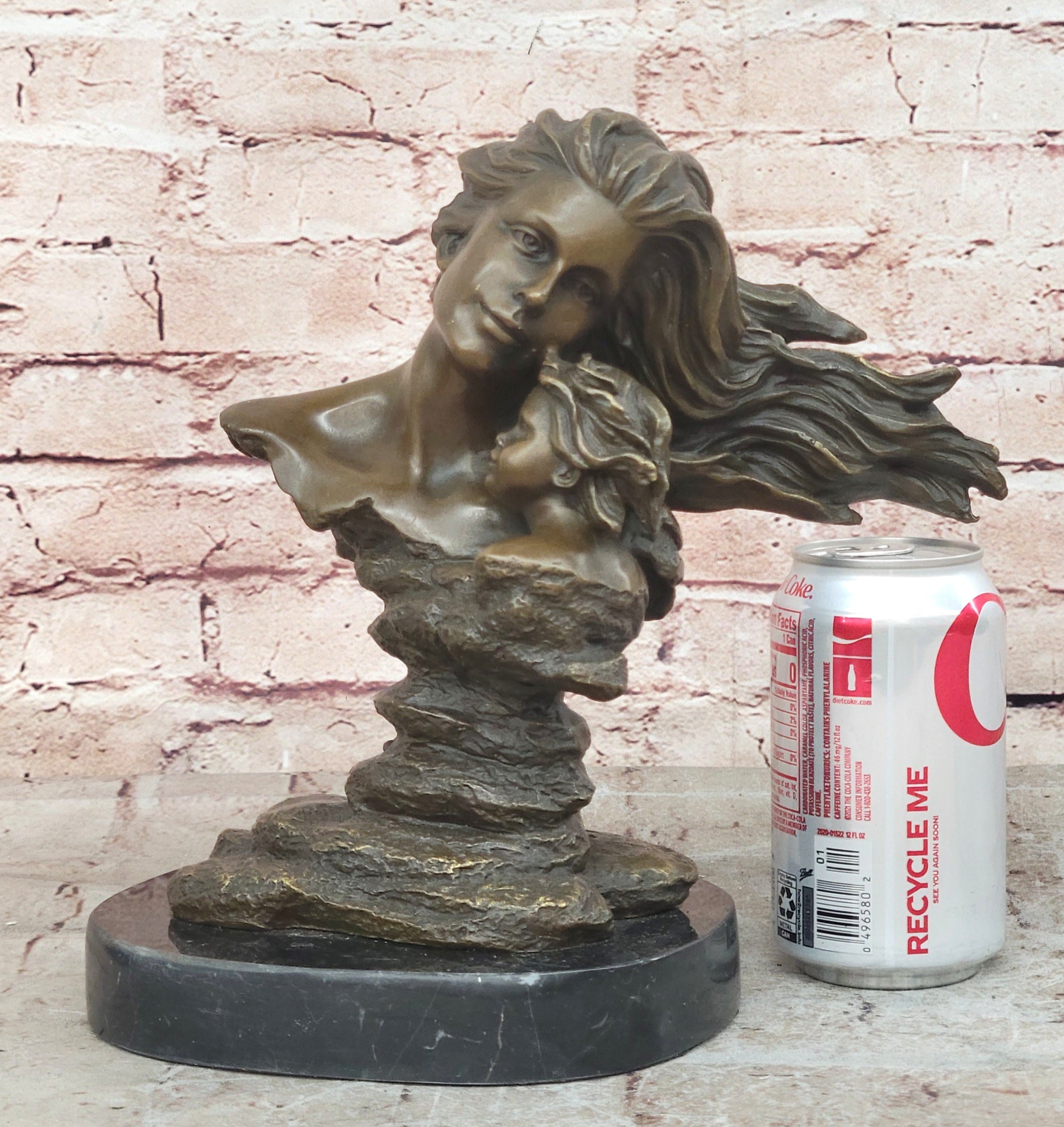 Mother Child Love Bronze Sculpture Handcrafted Figurine Figure Statue Art Deco