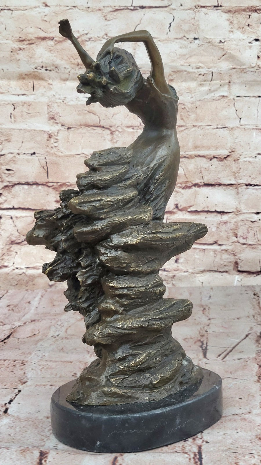 Expressive Art Deco Bronze Girl Woman Lady Figure Sculpture Statue Nude Figurine