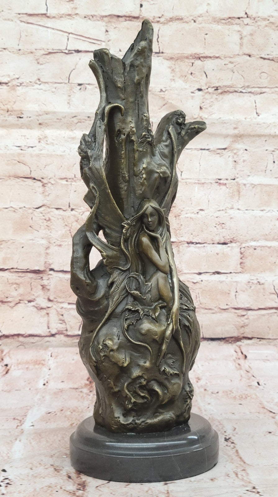 Art Nouveau bronze vase nude Lady France Paris Statue Figure Decor