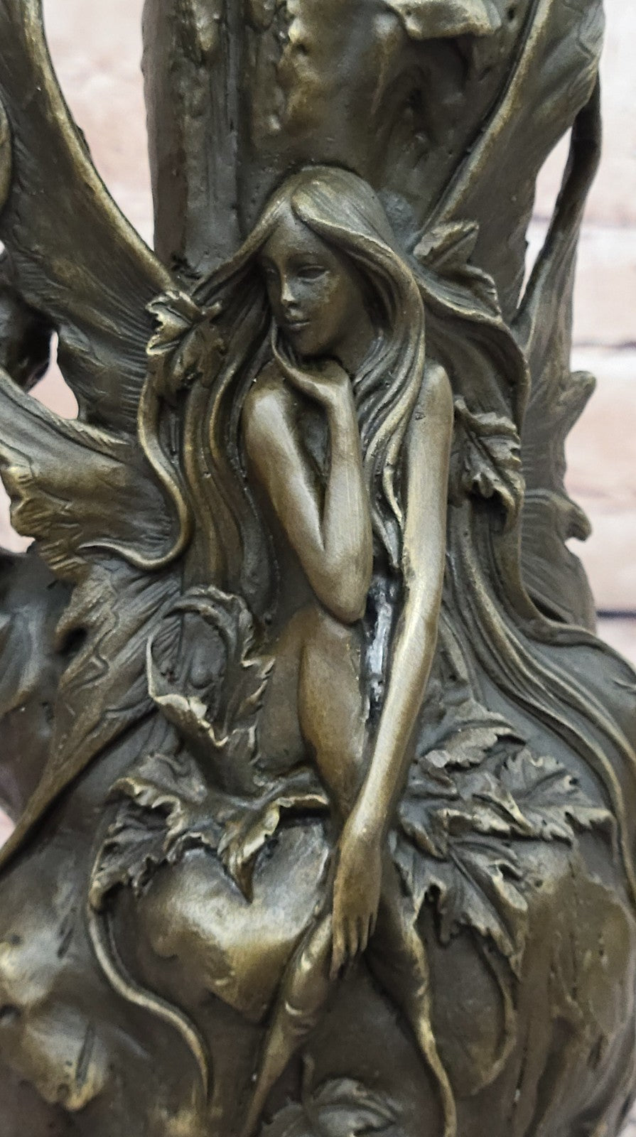Art Nouveau bronze vase nude Lady France Paris Statue Figure Decor