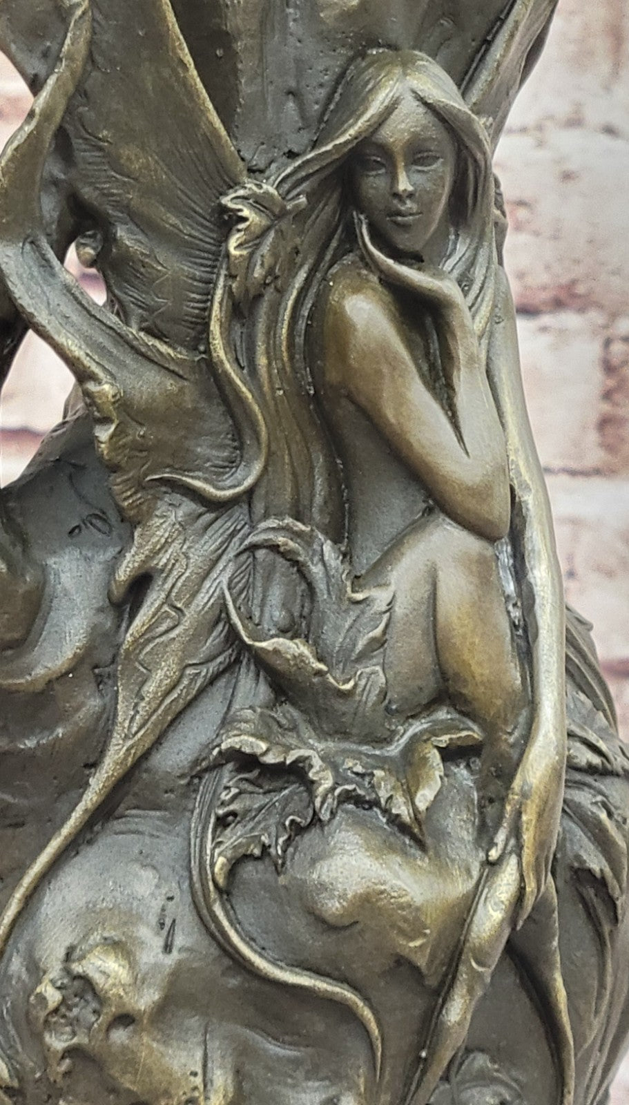 Art Nouveau bronze vase nude Lady France Paris Statue Figure Decor