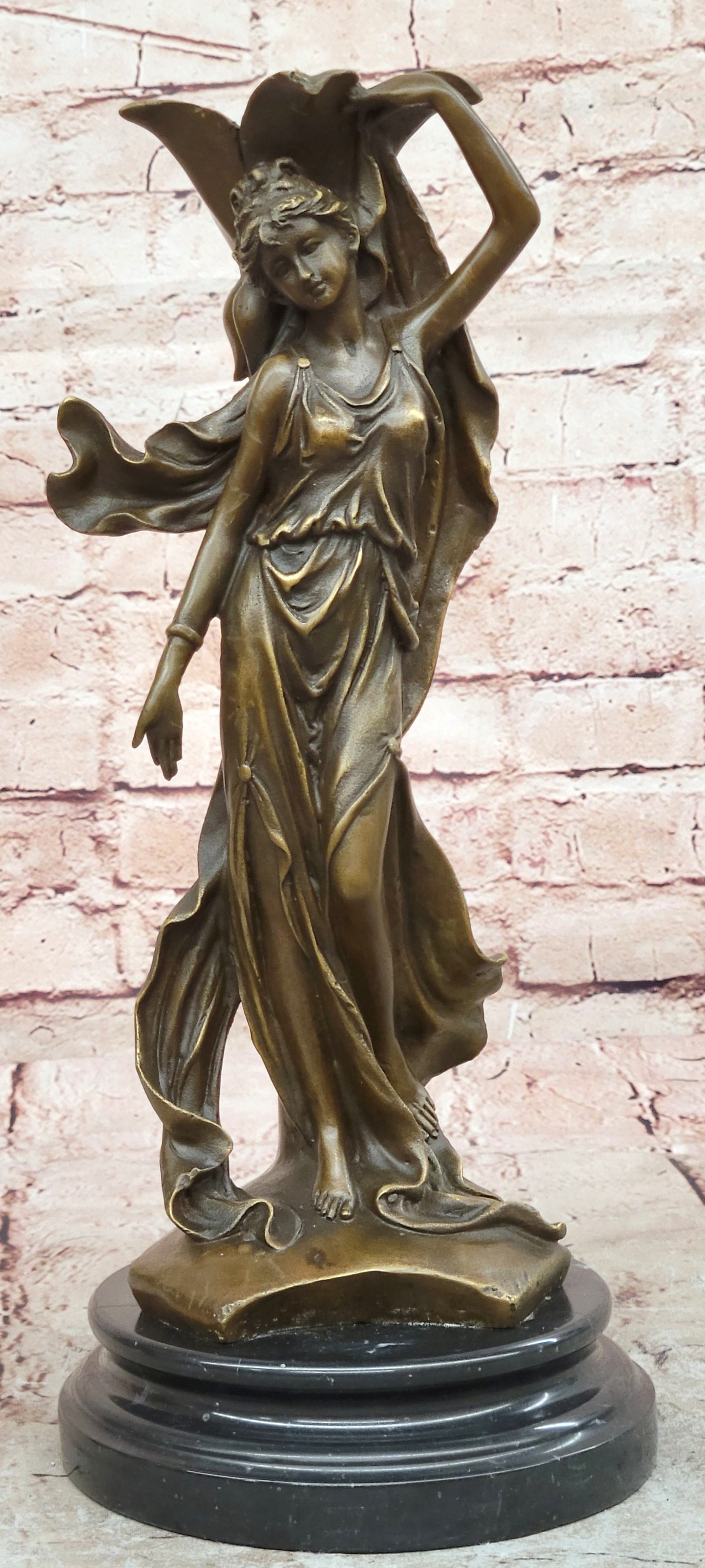 Sexy Art Deco Woman Bronze Statue – Signed Detailed Sculpture, Collectible Home Figurine
