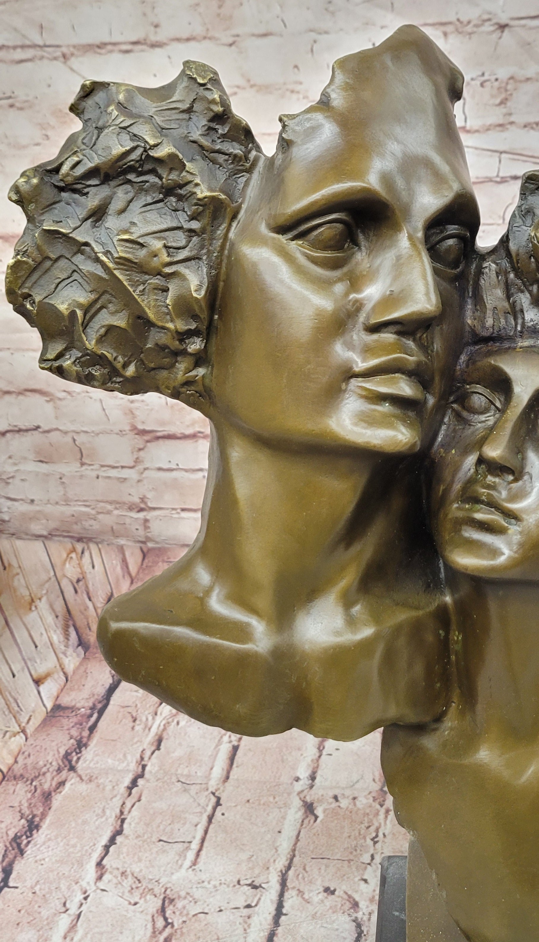 Christmas Perfect Gift Handcrafted Detailed Couple Bronze Sculpture Figurine
