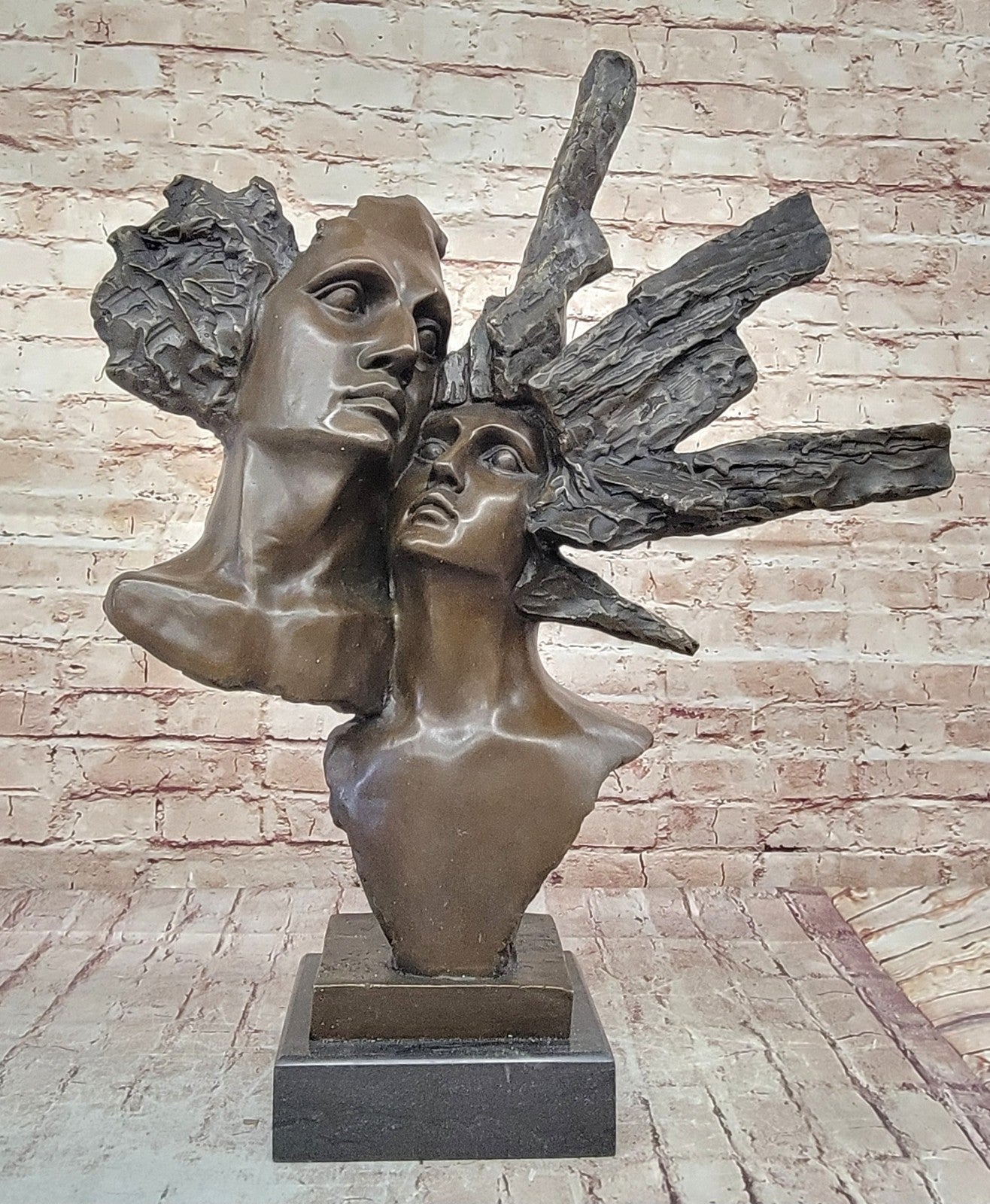Christmas Perfect Gift Handcrafted Detailed Couple Bronze Sculpture Figurine
