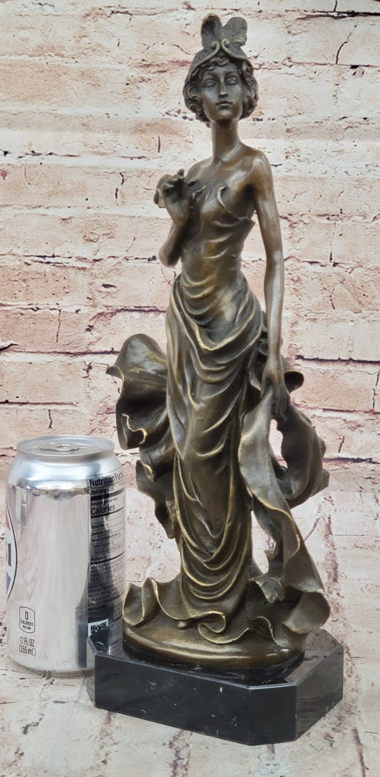 Art Nouveau Inspired: 1920`s Flapper Girl Dancer Bronze Fashion Model Sculpture