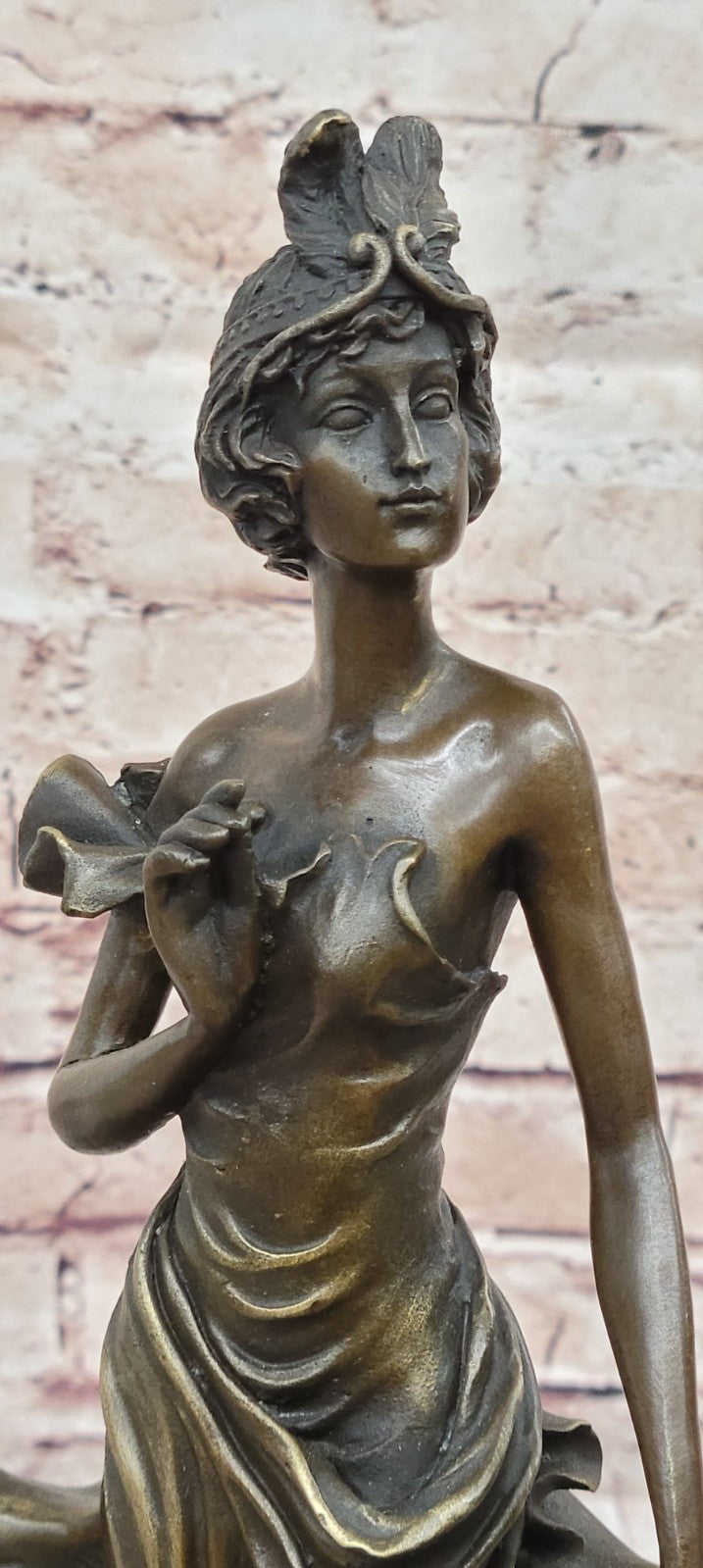 Art Nouveau Inspired: 1920`s Flapper Girl Dancer Bronze Fashion Model Sculpture