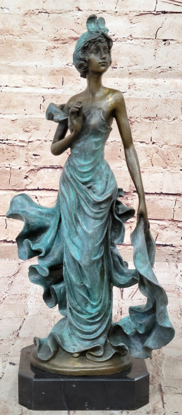 Exquisite Art Deco Flapper Dancer Bronze Figurine, Gatsby Era Memorabilia Decor