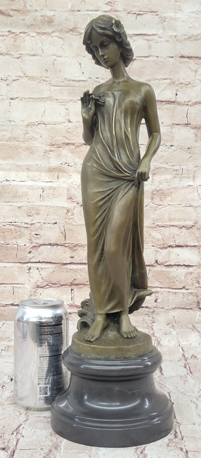 Handcrafted bronze sculpture SALE Art Moreau By Flower A Into Gazes Lady Young