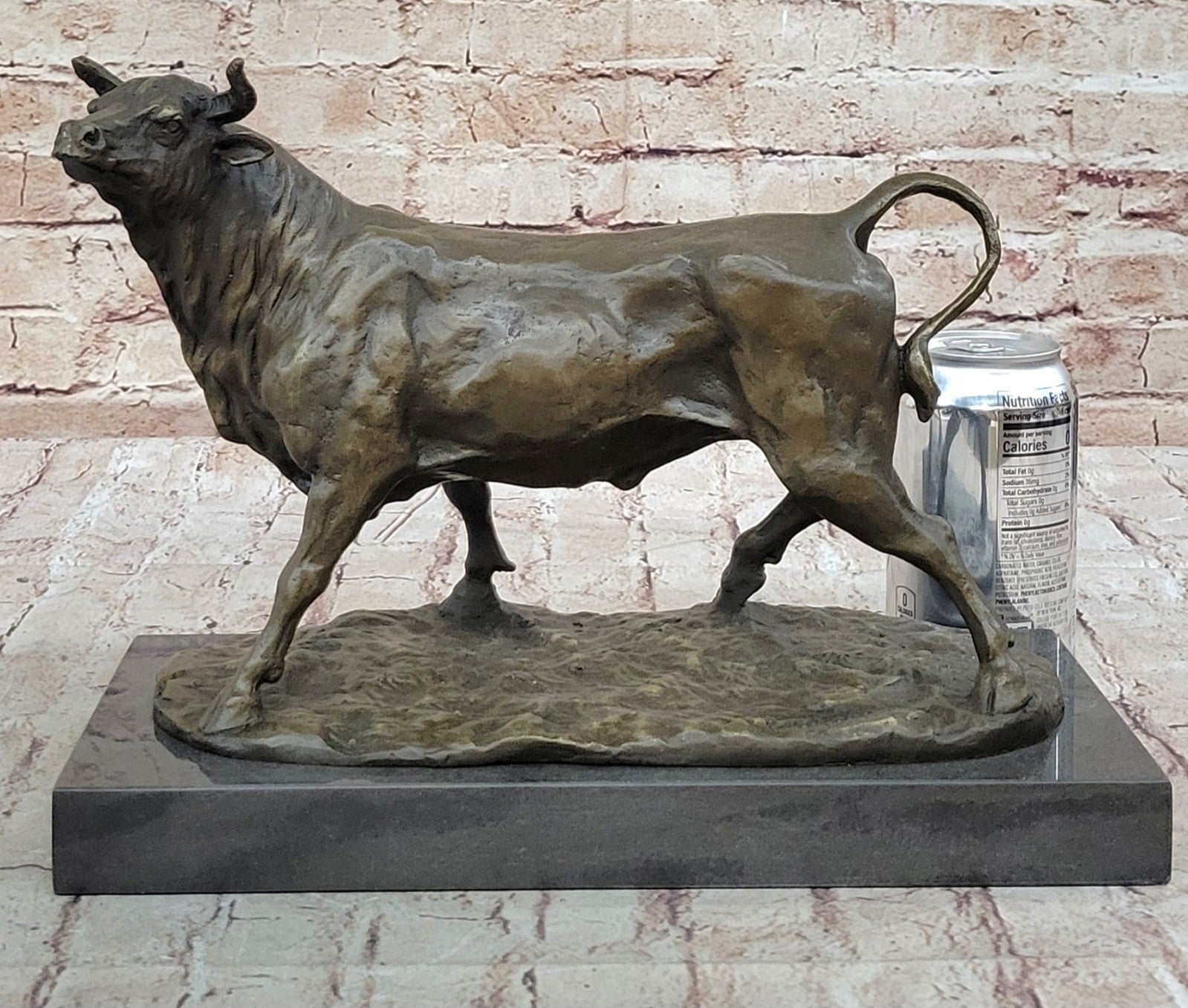 Western Art Decor Copper Bronze Sculpture Cattle Bull Ox Cow Statue Figurine
