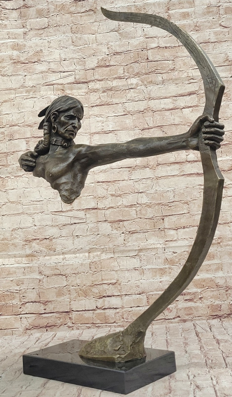 Bronze INDIAN Monument Statue Warrior Chief Tomahawk Native Mascot Kachina tribe