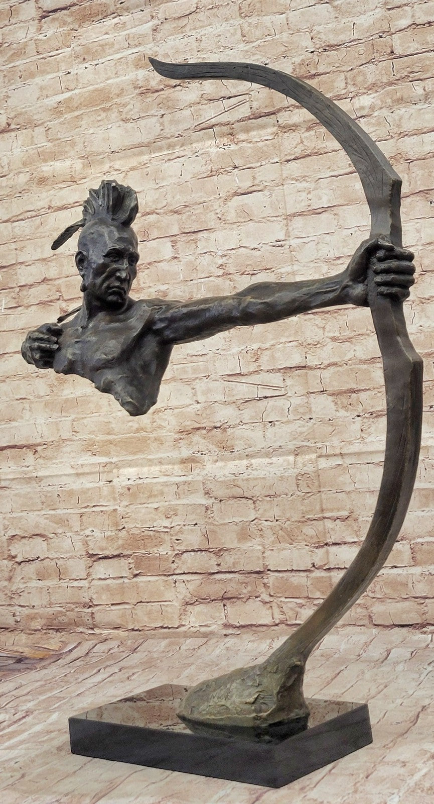 INDIAN CHIEF Bronze Sculpture Statue Art Warrior Spirit American Native Figure