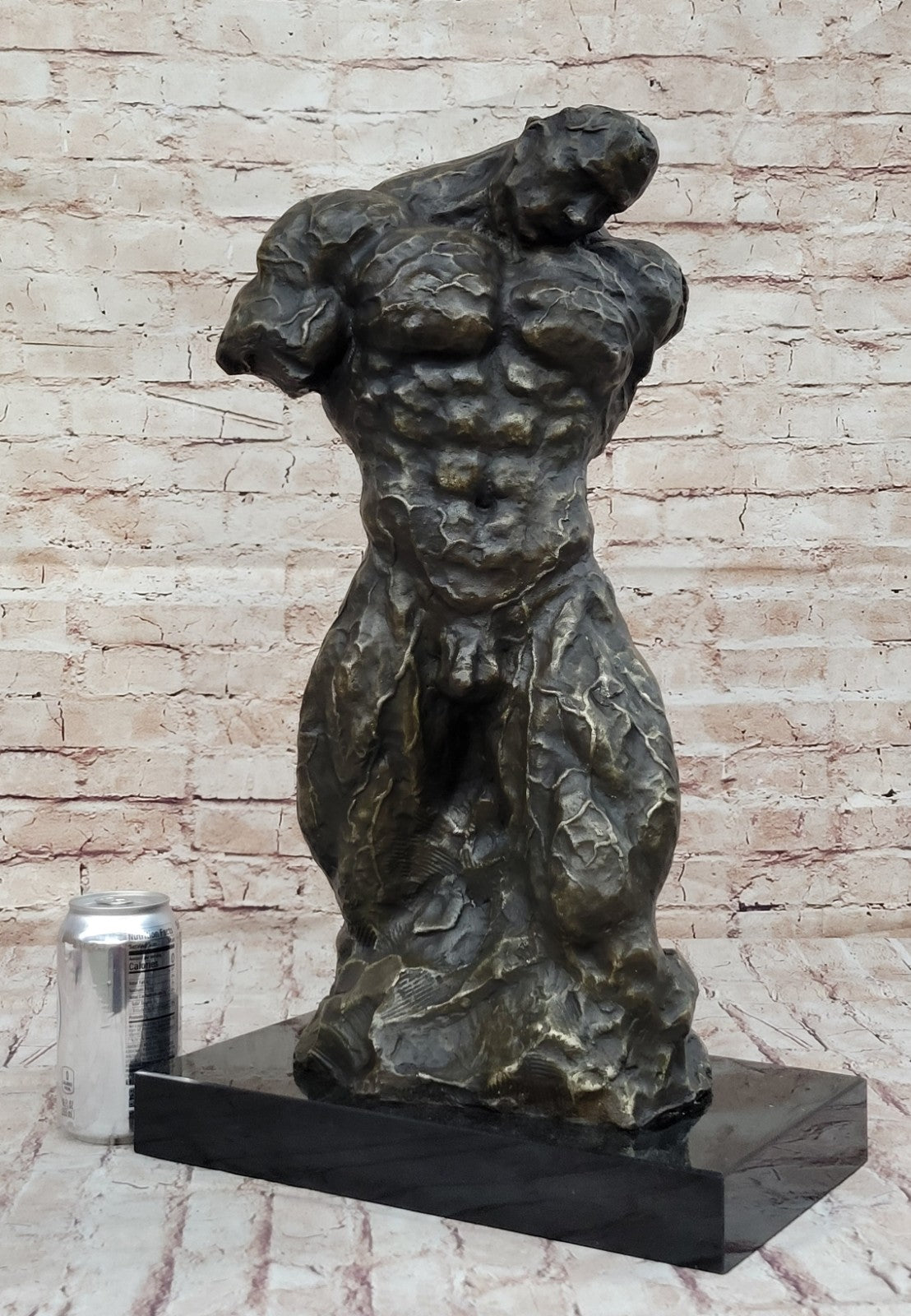 21" 100% Pure Bronze Body Builder Statue Trophy Sculpture Metal Art Male Statue