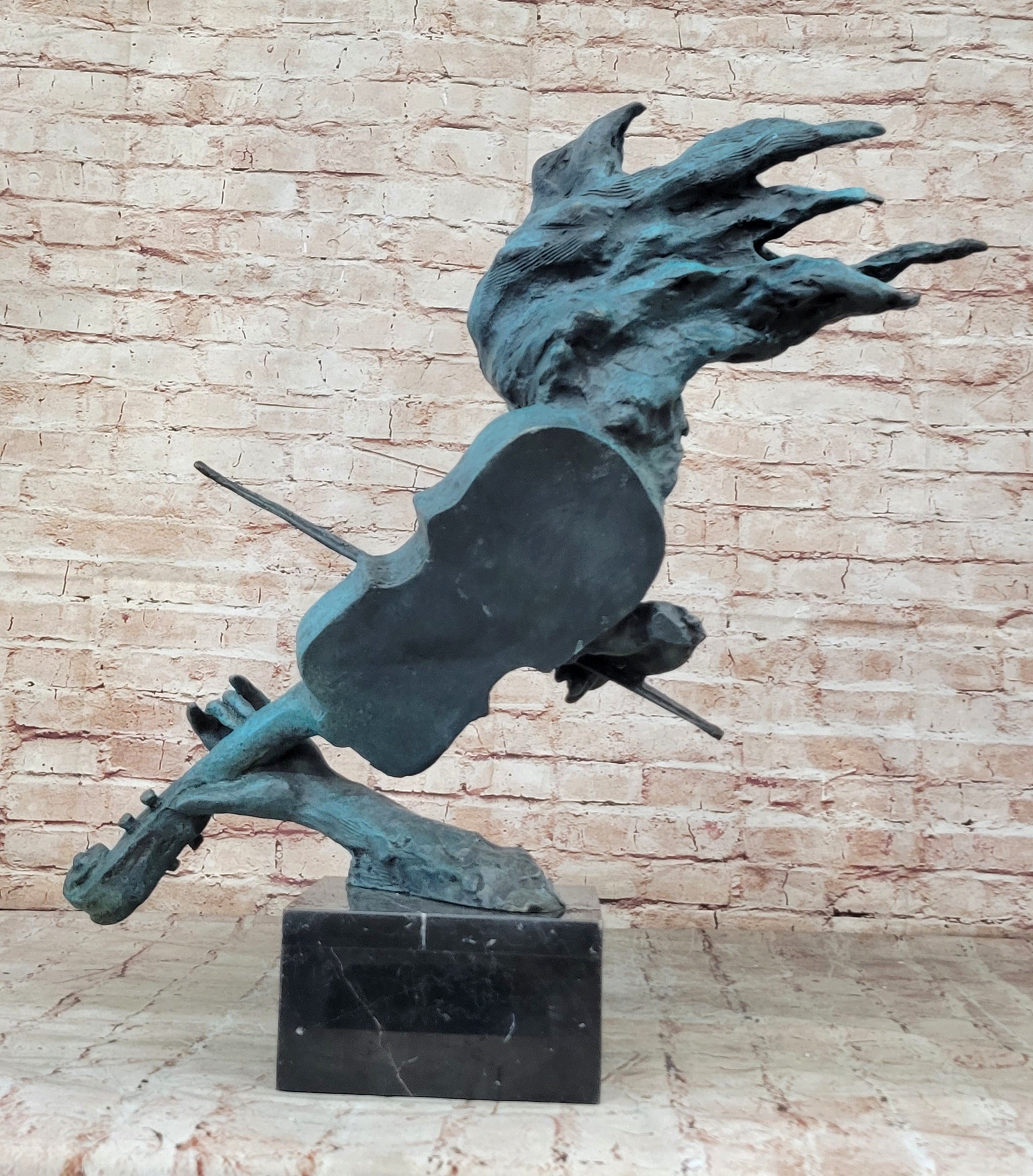 Hand Made Gorgeous Lady Violinist Violin Player Bronze Sculpture Home Decorative