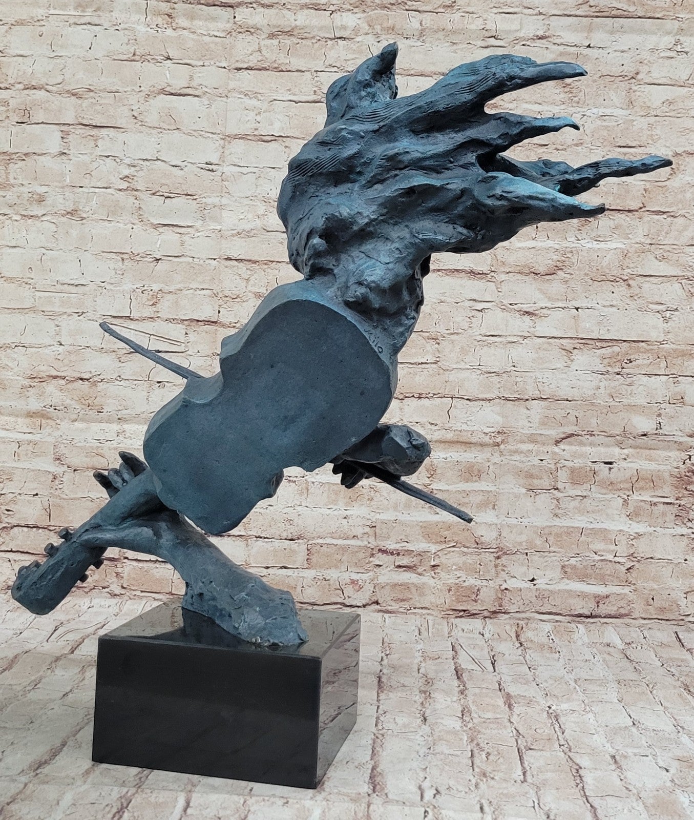 Hand Made Gorgeous Lady Violinist Violin Player Bronze Sculpture Home Decorative