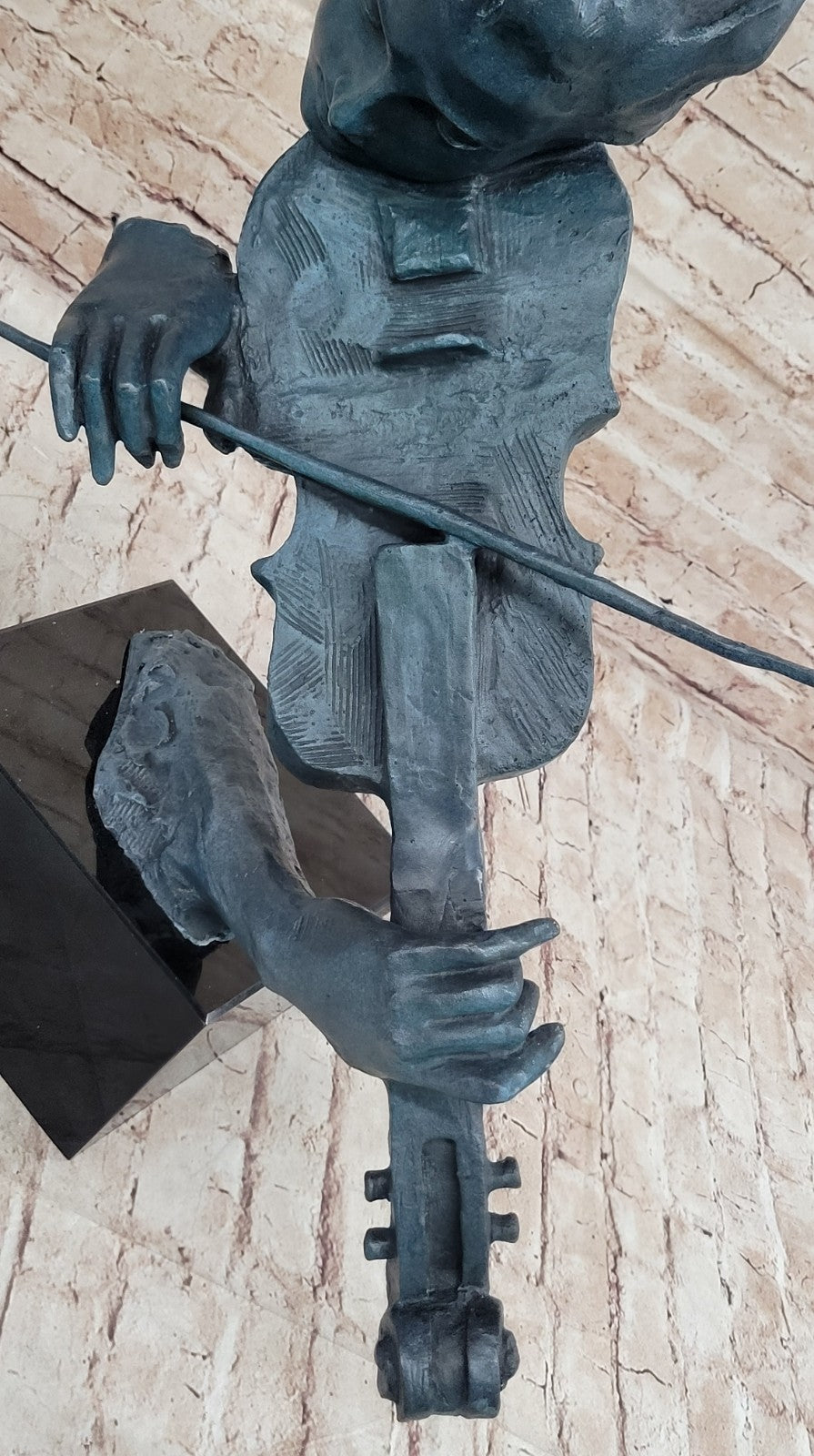 Hand Made Gorgeous Lady Violinist Violin Player Bronze Sculpture Home Decorative
