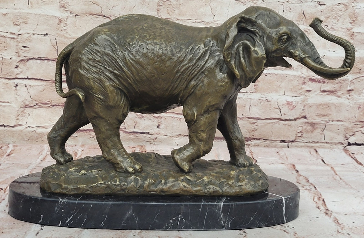 Collectible Bronze Elephant Safari Statue Art Figure Figurine Animal Hot Cast
