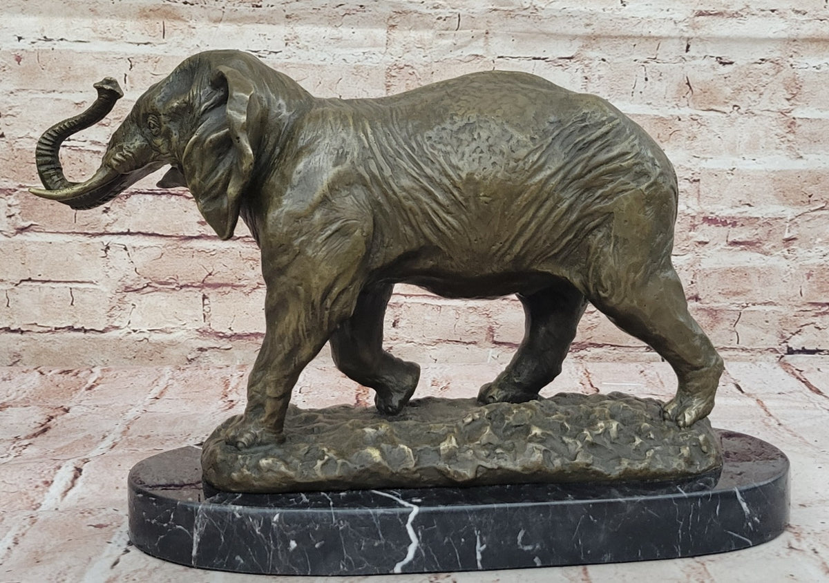Collectible Bronze Elephant Safari Statue Art Figure Figurine Animal Hot Cast
