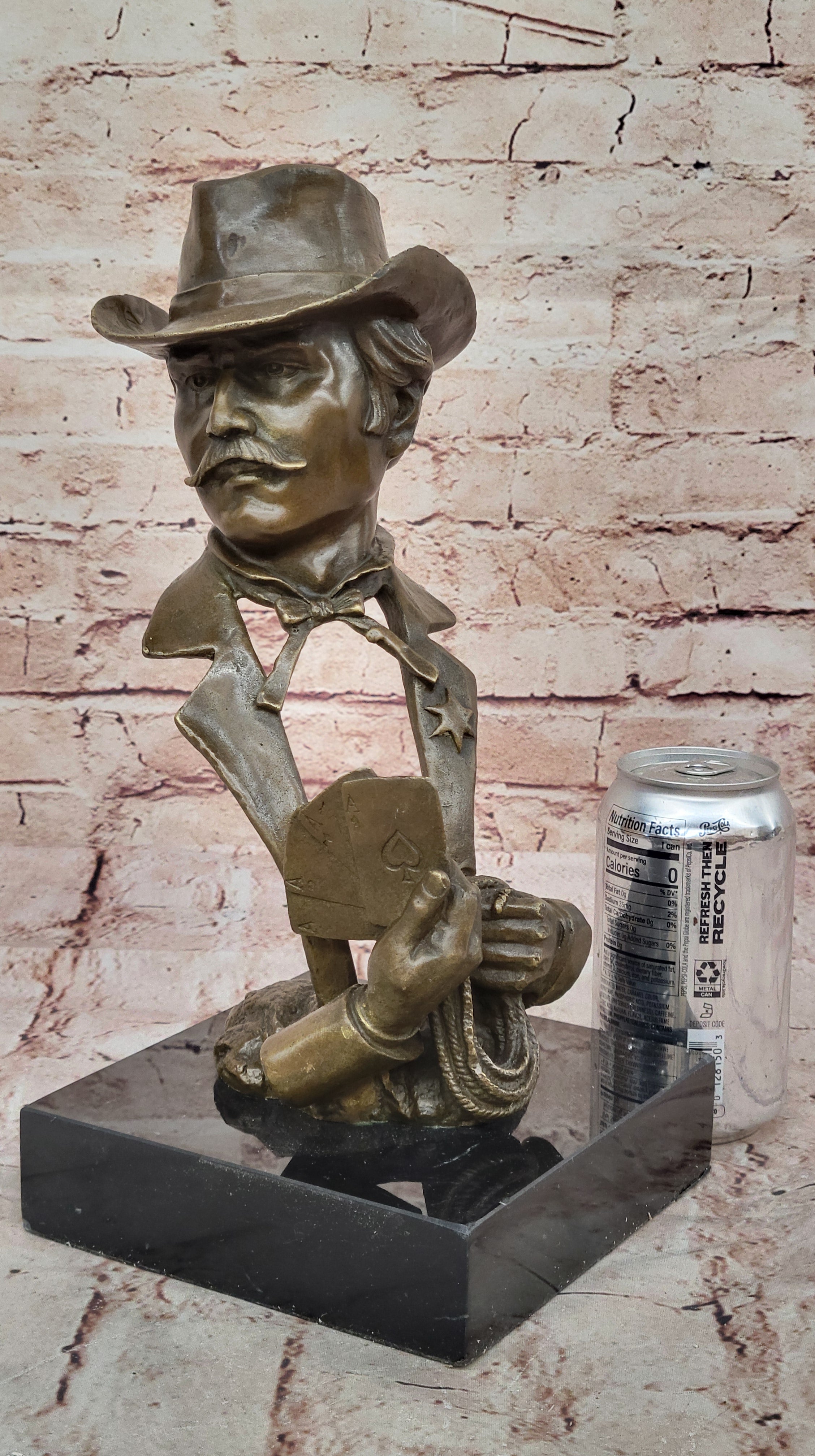 Art Deco Western Art Marshal Saloon Bronze Sculpture Classic Artwork Figurine