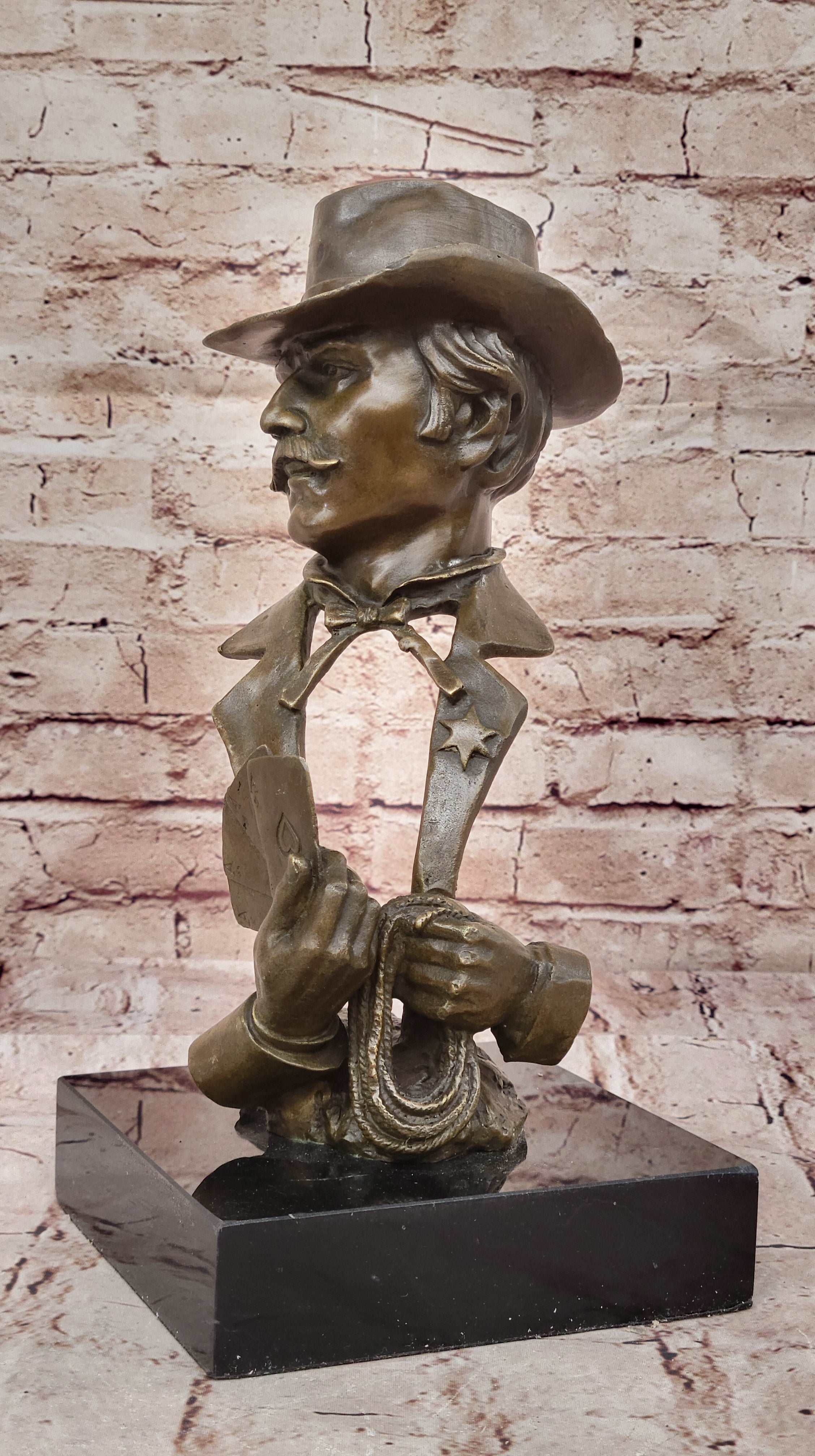 Art Deco Western Art Marshal Saloon Bronze Sculpture Classic Artwork Figurine