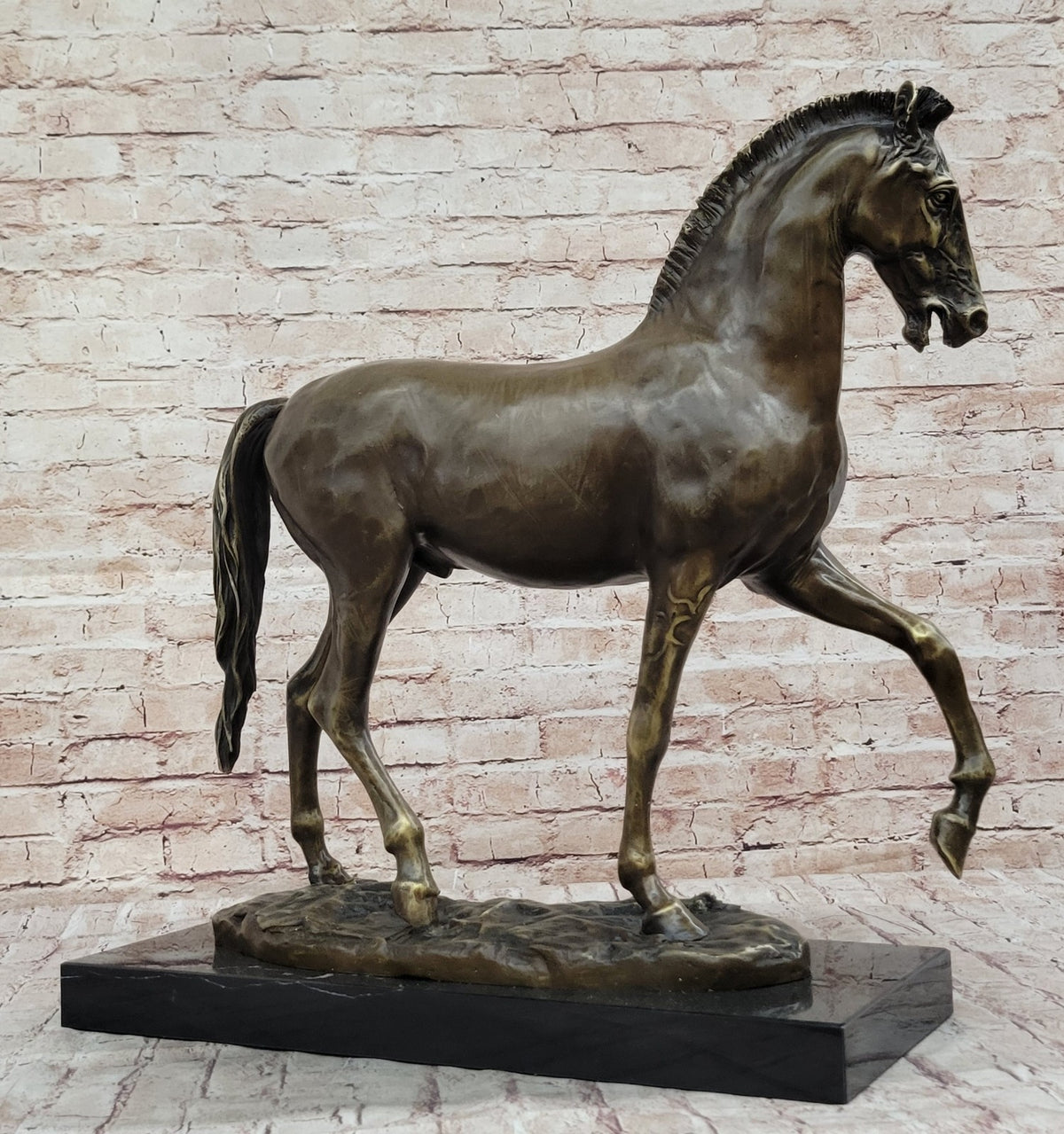 Large 58 Lbs Mene Racing Horse Stallion Bronze SCulpture Hot Cast Figure Decor