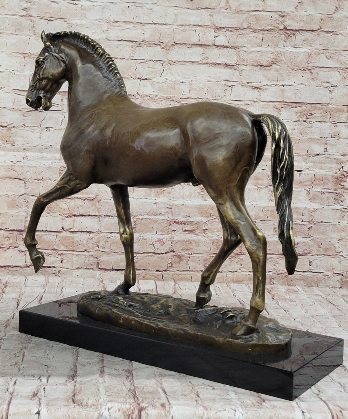 Large 58 Lbs Mene Racing Horse Stallion Bronze SCulpture Hot Cast Figure Decor