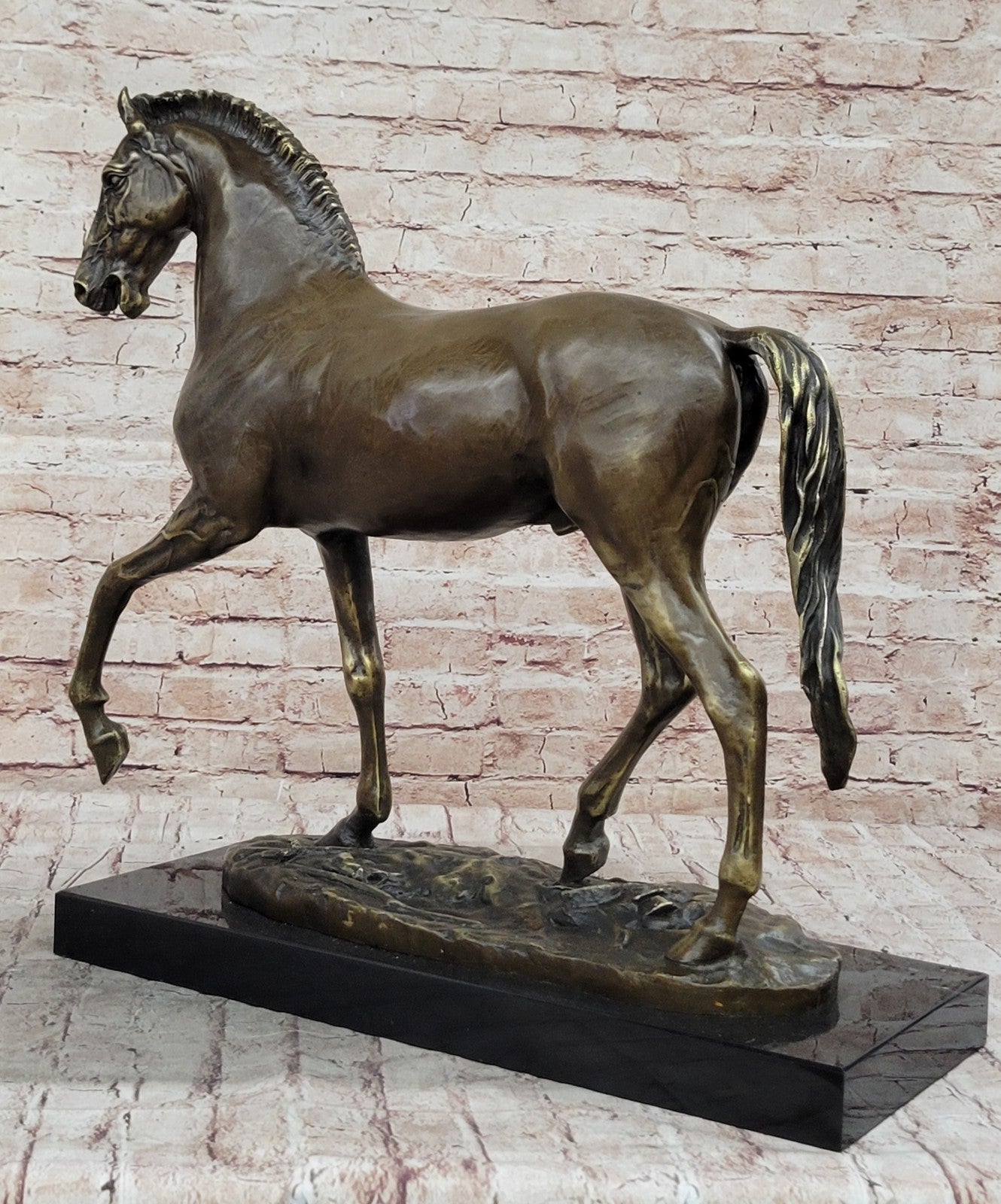 Large 58 Lbs Mene Racing Horse Stallion Bronze SCulpture Hot Cast Figure Decor