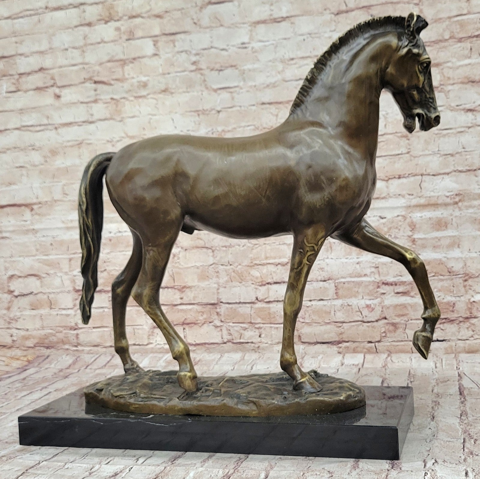 Large 58 Lbs Mene Racing Horse Stallion Bronze SCulpture Hot Cast Figure Decor