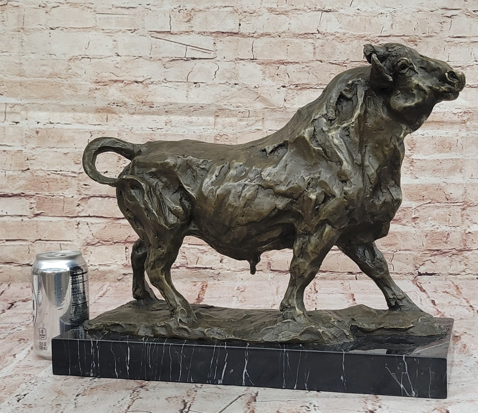 Handcrafted bronze sculpture SALE Bullfig Bullfight Bull Milo Original Deco Art