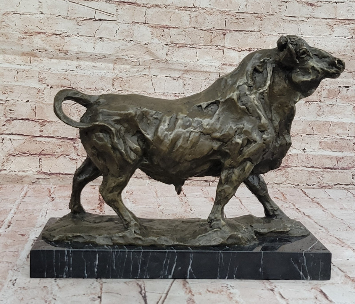 Handcrafted bronze sculpture SALE Bullfig Bullfight Bull Milo Original Deco Art
