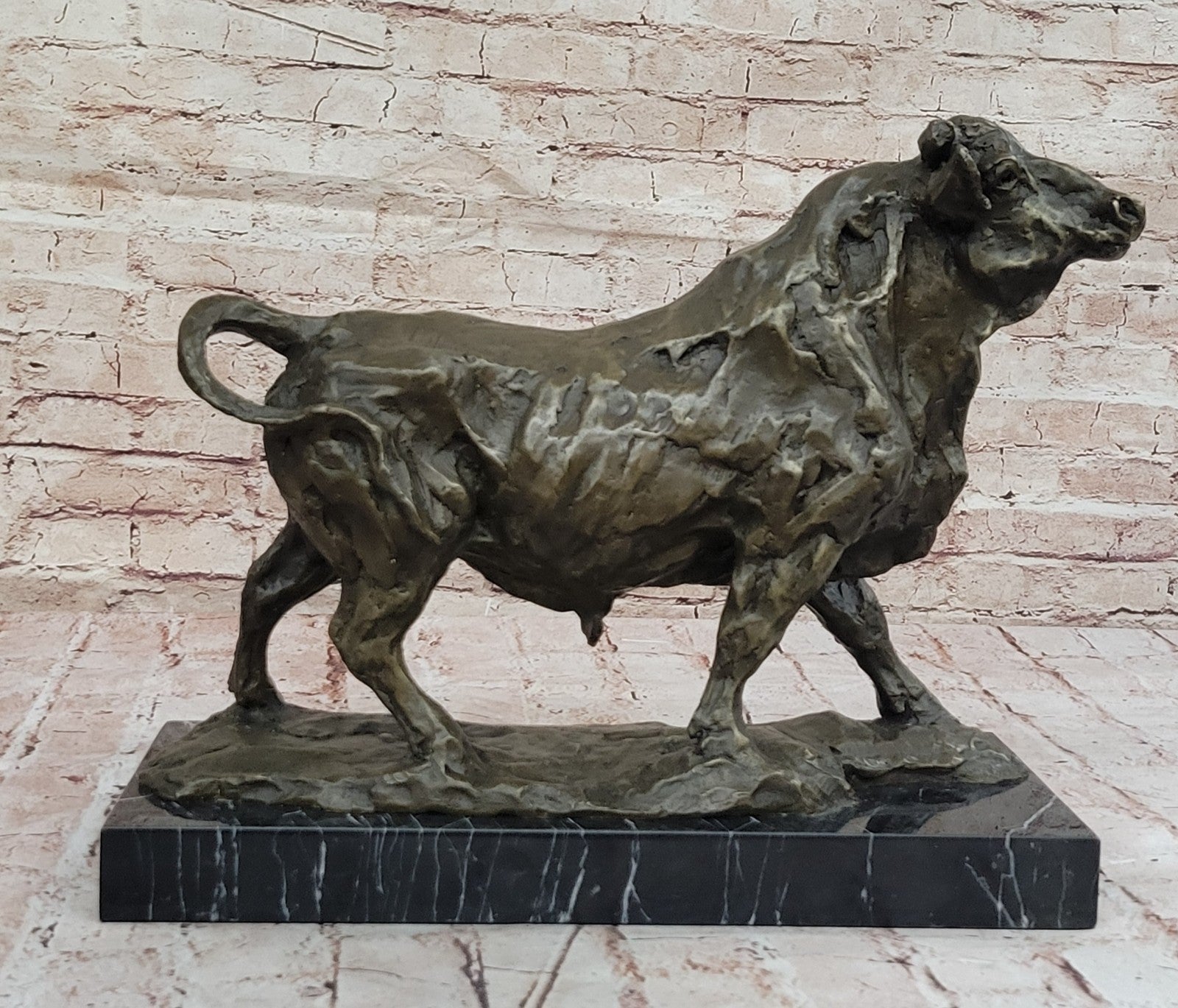 Handcrafted bronze sculpture SALE Bullfig Bullfight Bull Milo Original Deco Art