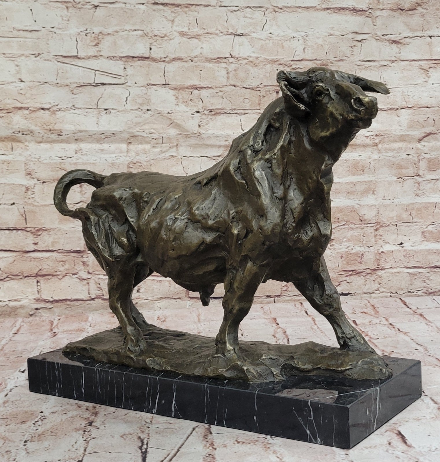 Handcrafted bronze sculpture SALE Bullfig Bullfight Bull Milo Original Deco Art