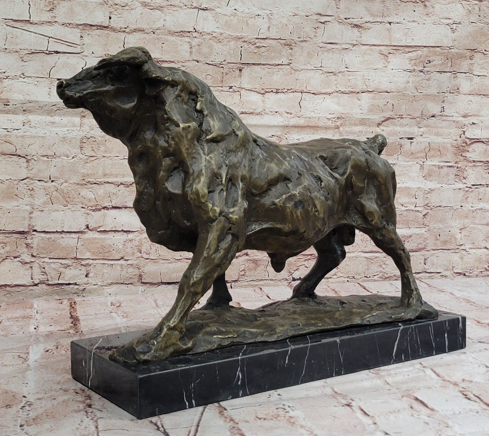 Handcrafted bronze sculpture SALE Bullfig Bullfight Bull Milo Original Deco Art