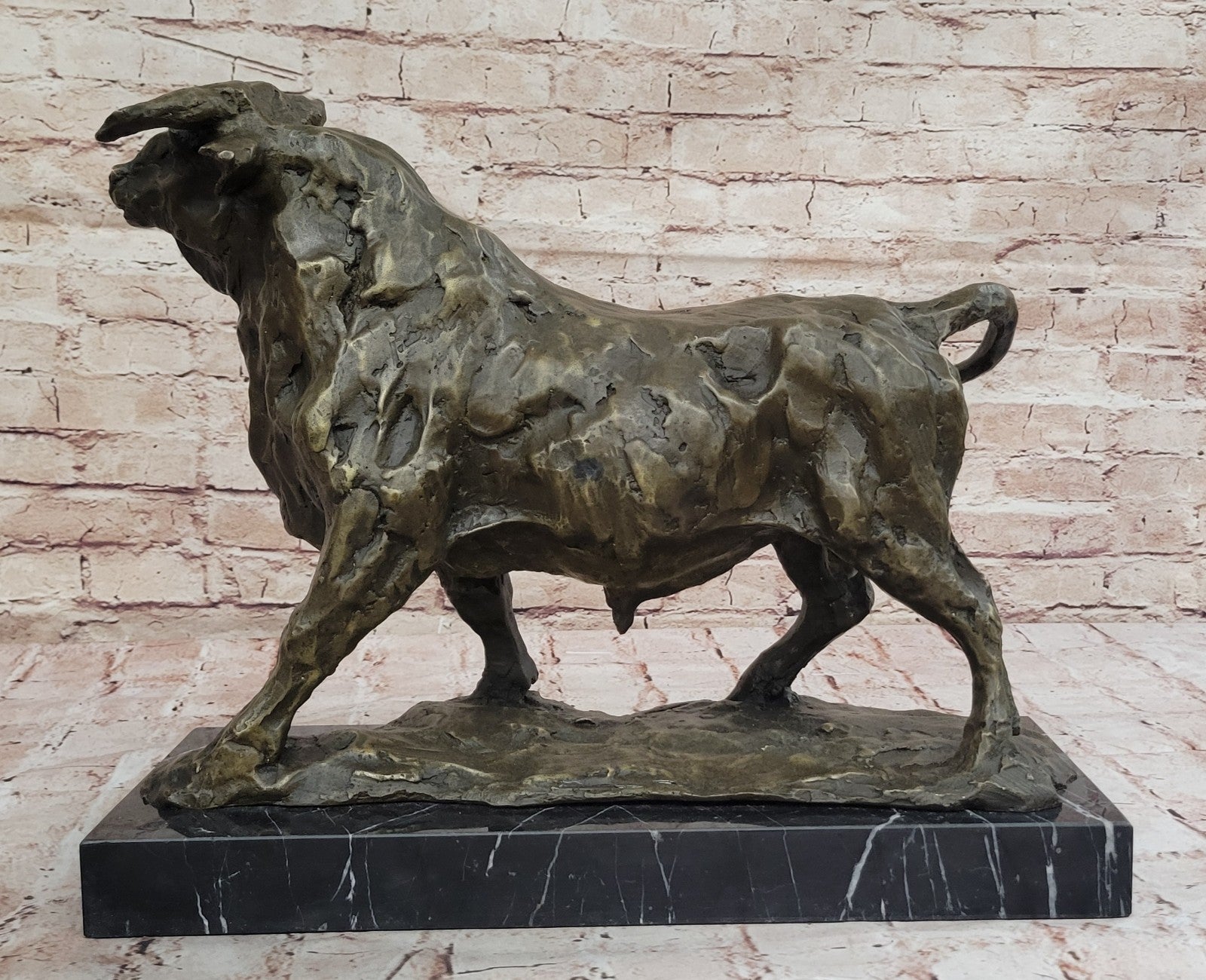 Handcrafted bronze sculpture SALE Bullfig Bullfight Bull Milo Original Deco Art