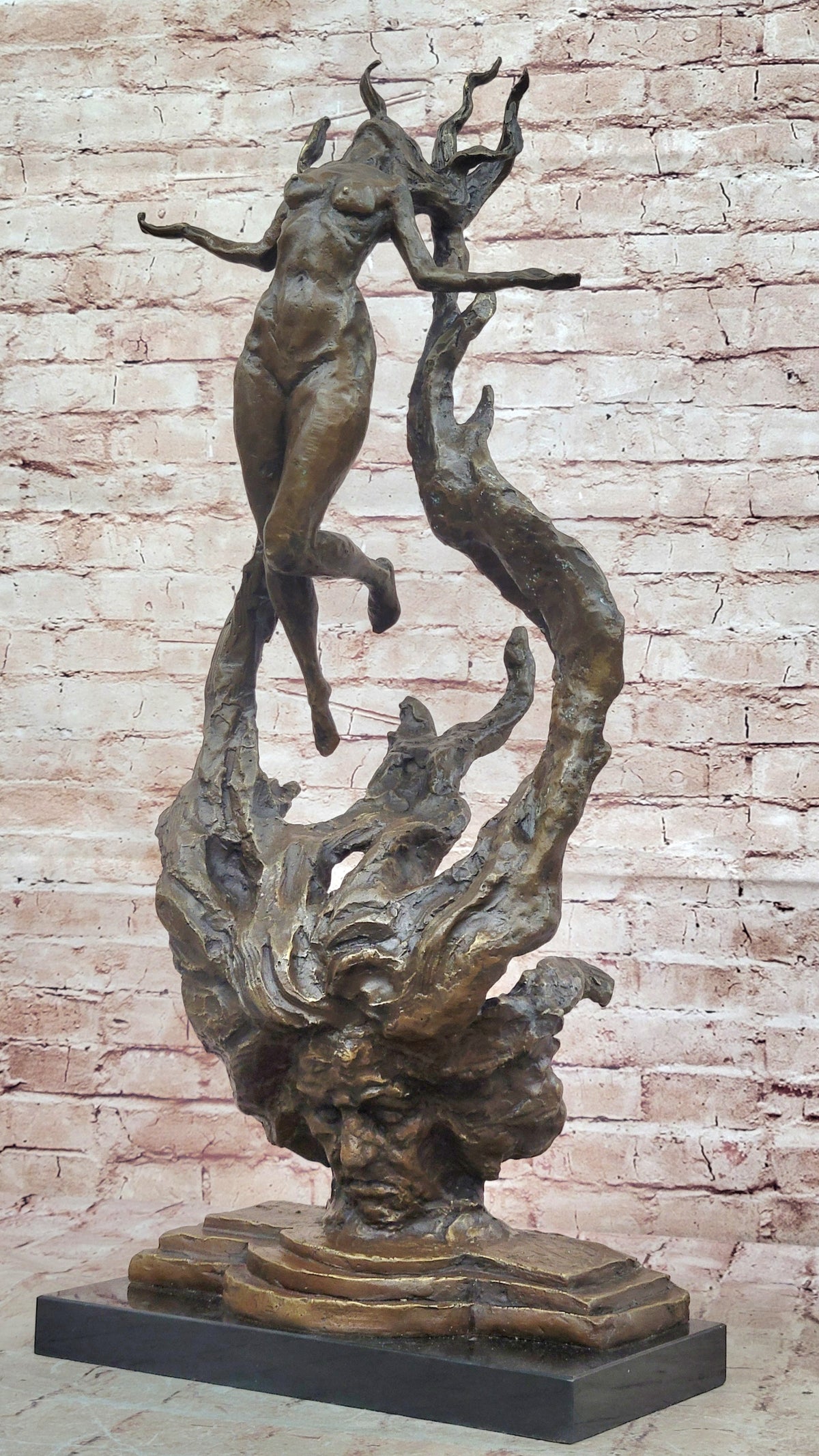 Western Bronze Nude statue Medusa Snake Goddess Art Sculpture Figurine LRG