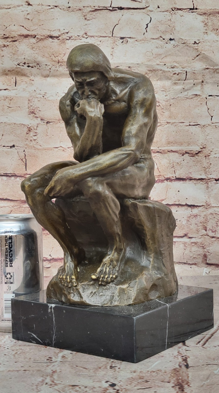 Collectible Figurine Bronze Decor Massive Extra Large Rodin Thinker Famous Work
