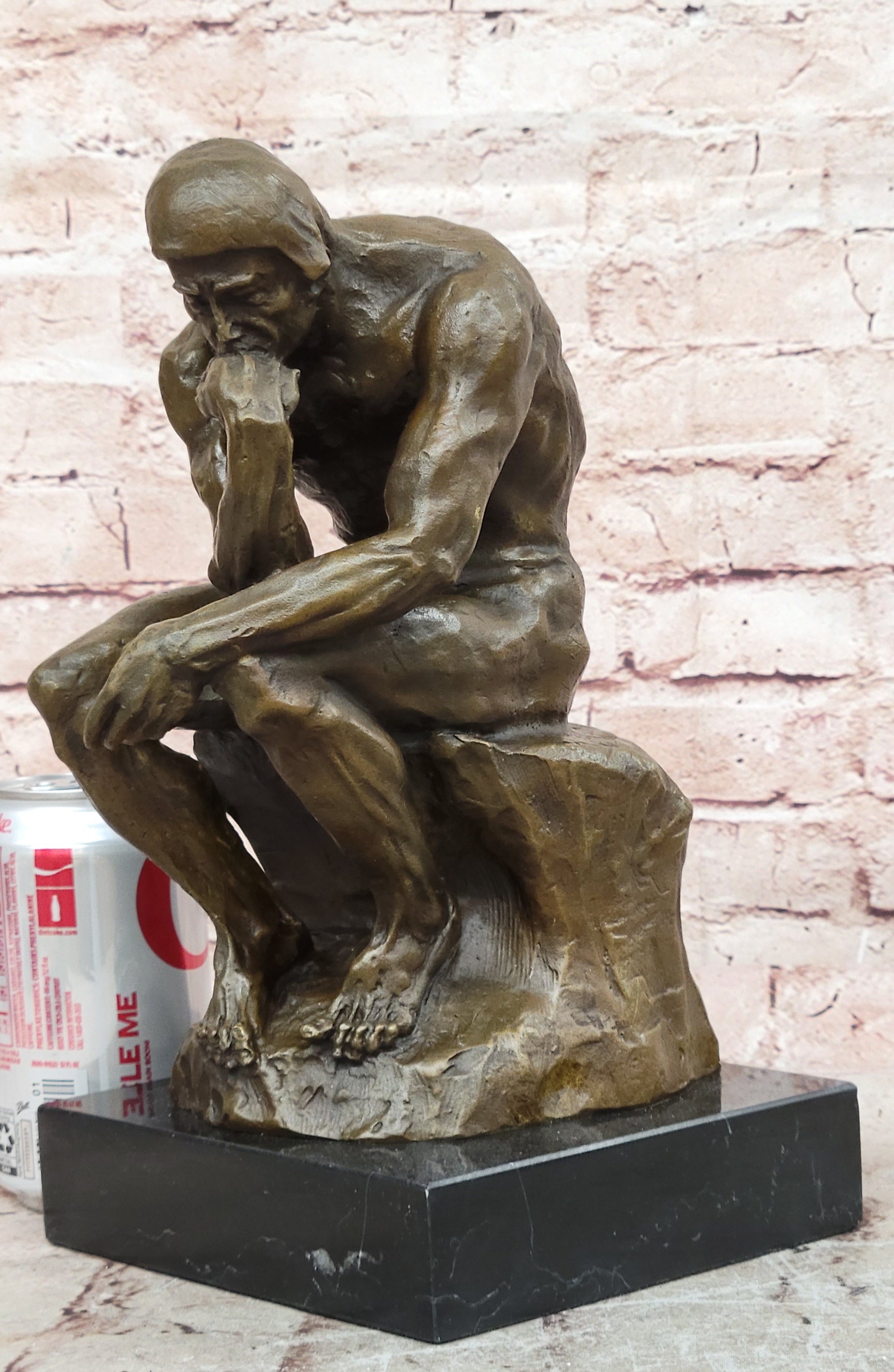 Collectible Figurine Bronze Decor Massive Extra Large Rodin Thinker Famous Work