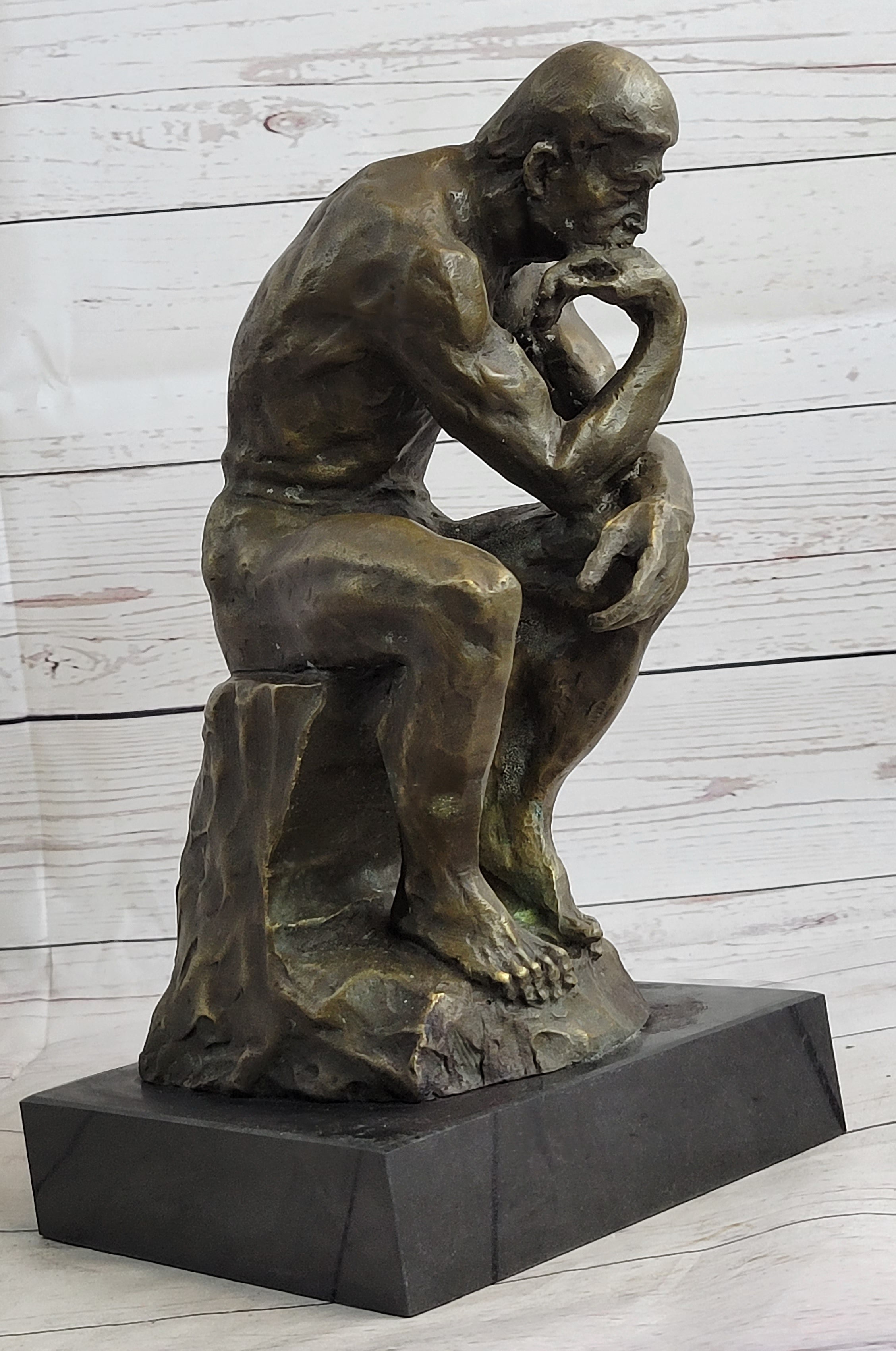 Collectible Figurine Bronze Decor Massive Extra Large Rodin Thinker Famous Work