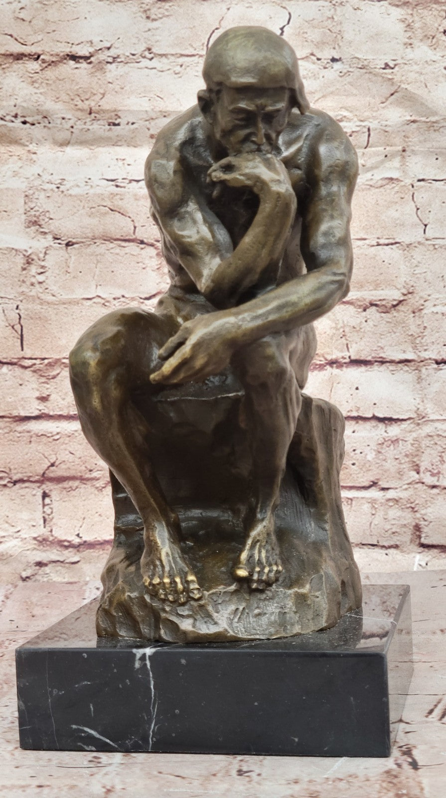 Collectible Figurine Bronze Decor Massive Extra Large Rodin Thinker Famous Work