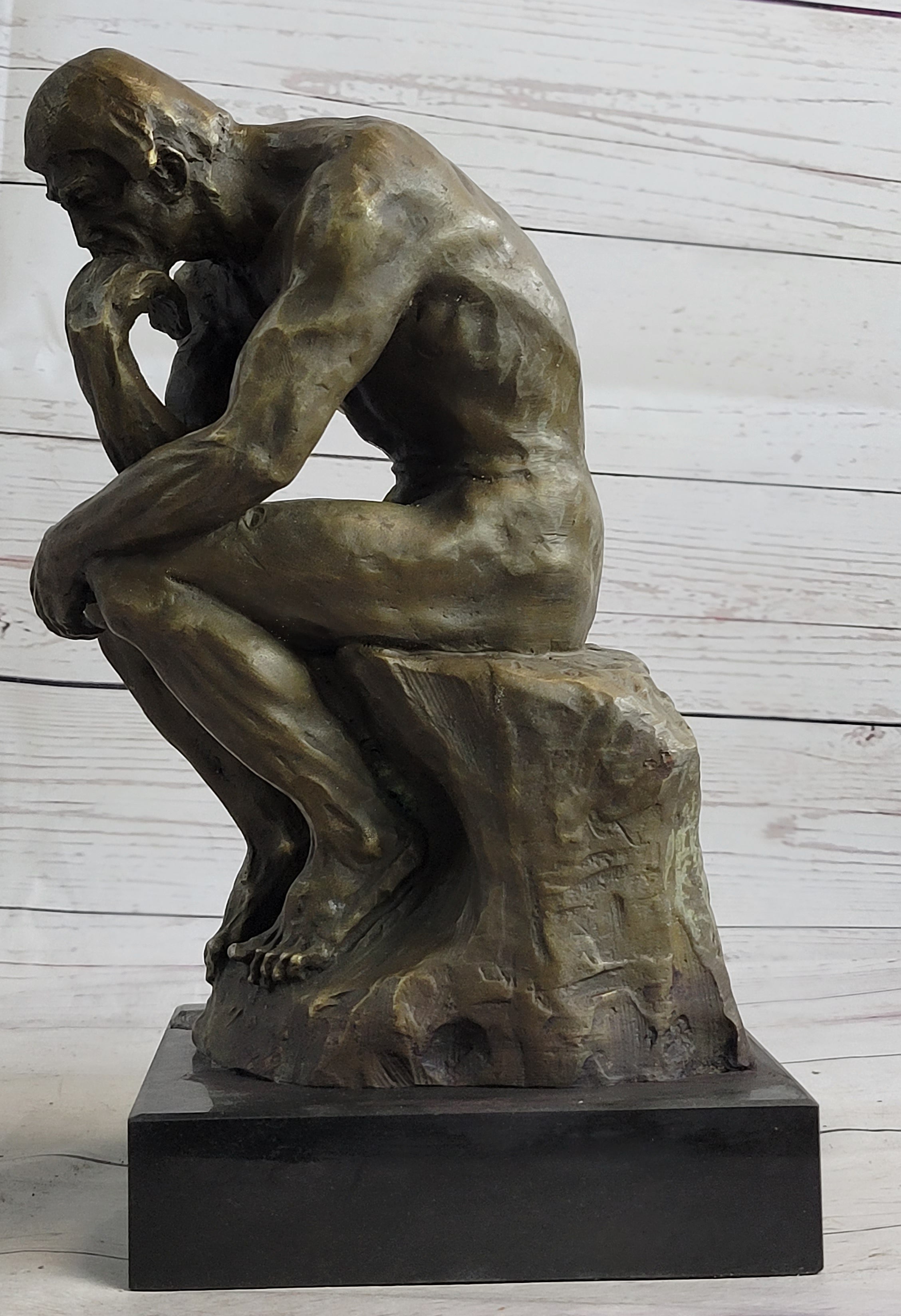 Collectible Figurine Bronze Decor Massive Extra Large Rodin Thinker Famous Work