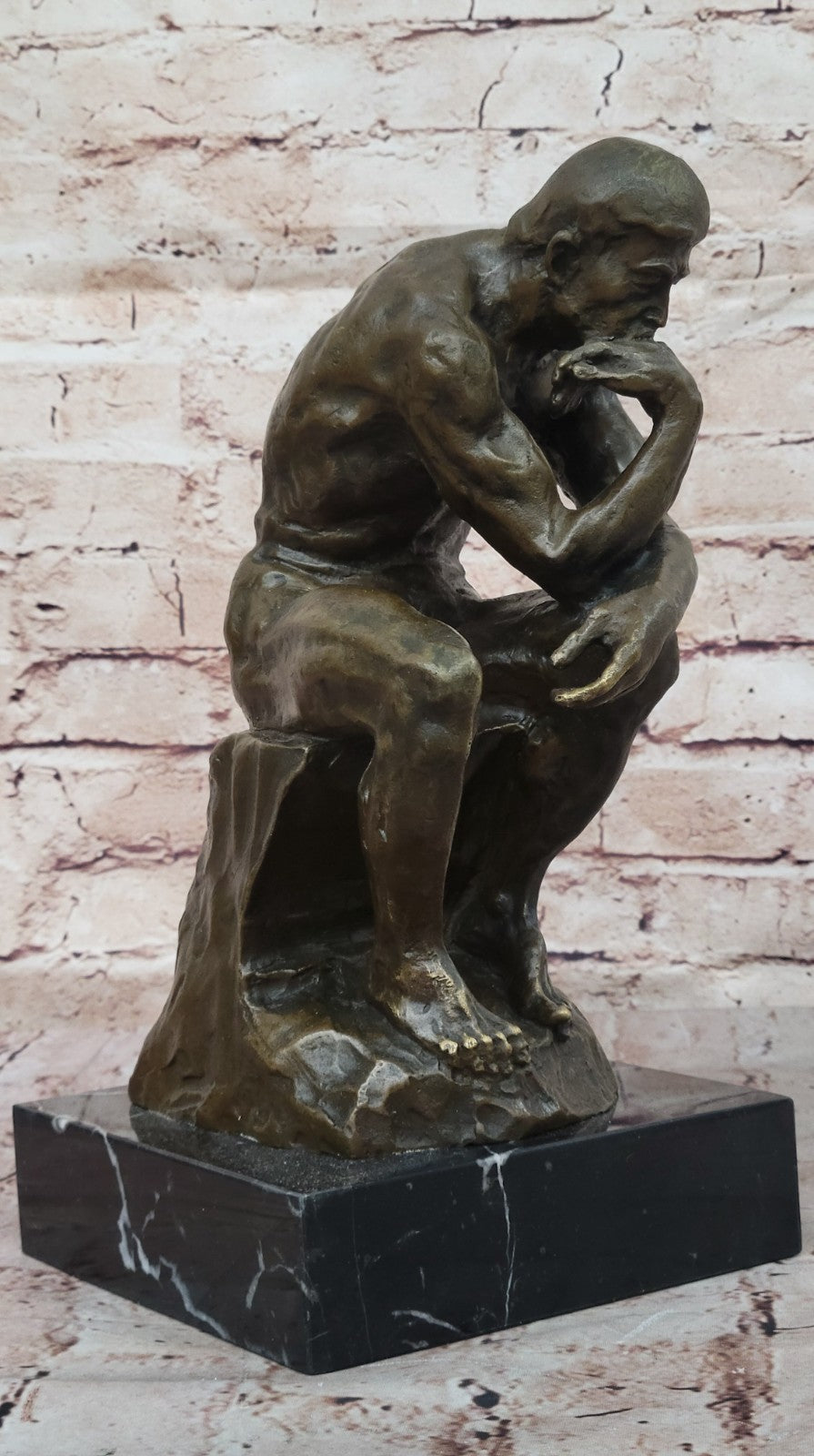 Collectible Figurine Bronze Decor Massive Extra Large Rodin Thinker Famous Work