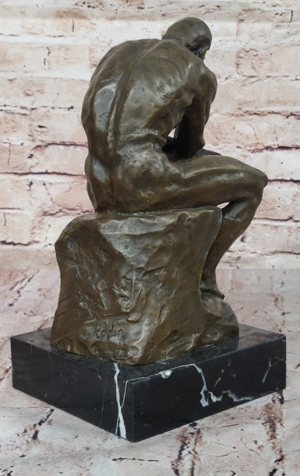 Collectible Figurine Bronze Decor Massive Extra Large Rodin Thinker Famous Work