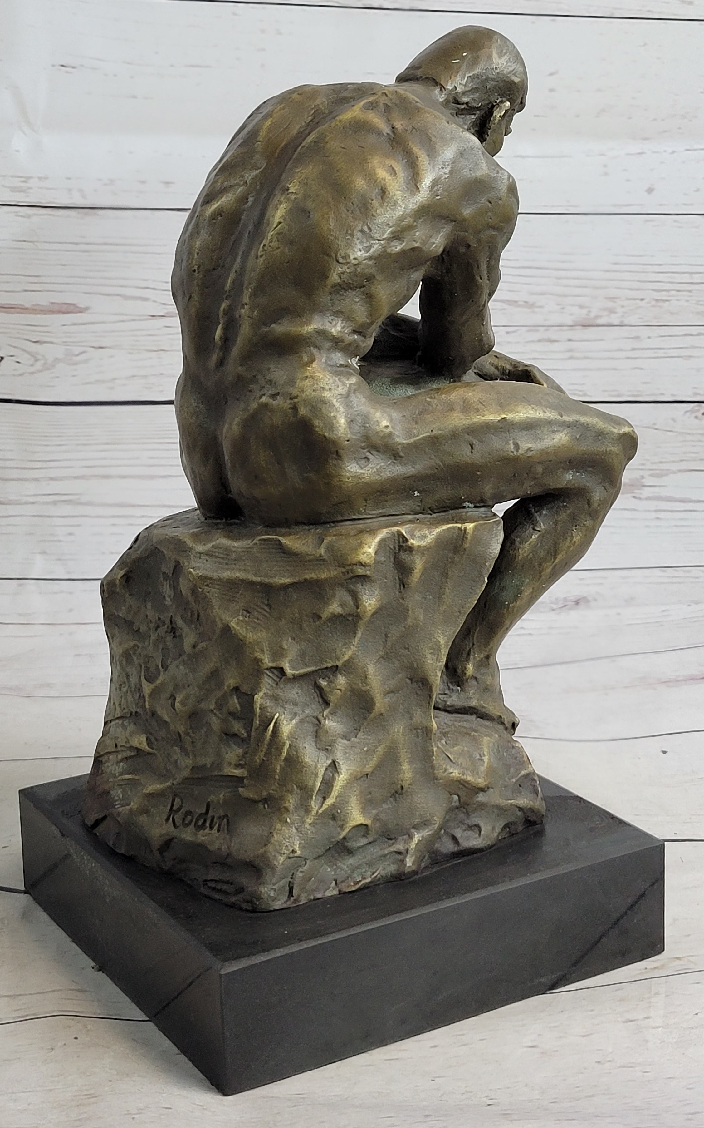 Collectible Figurine Bronze Decor Massive Extra Large Rodin Thinker Famous Work