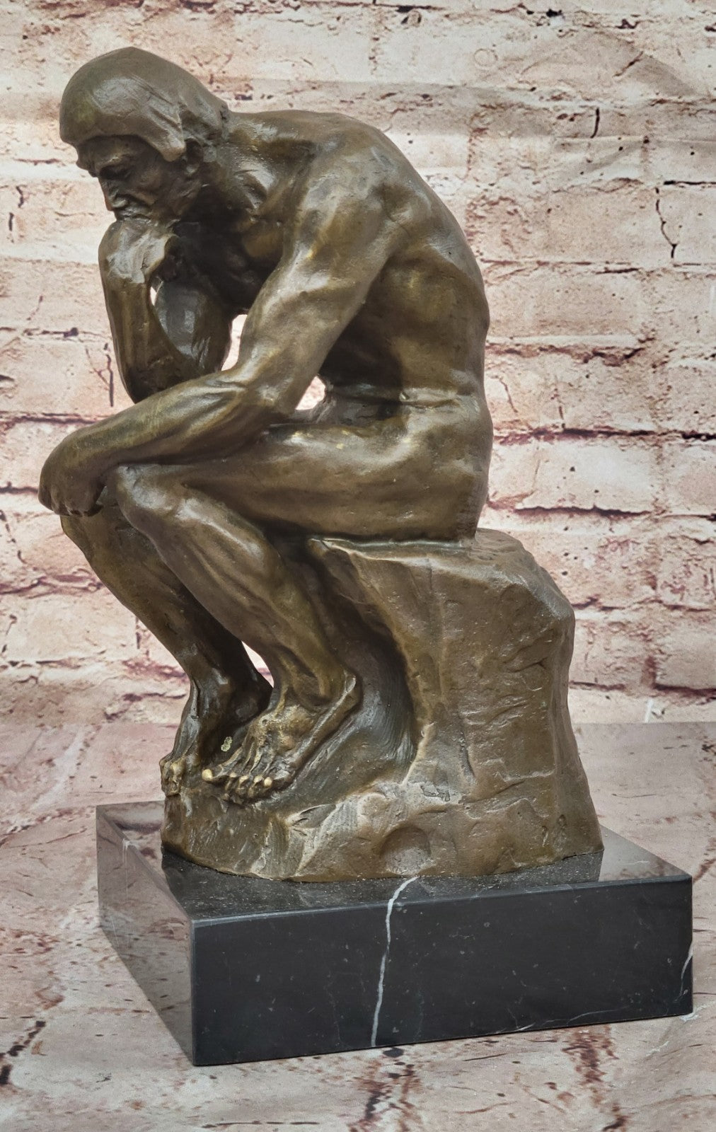 Collectible Figurine Bronze Decor Massive Extra Large Rodin Thinker Famous Work