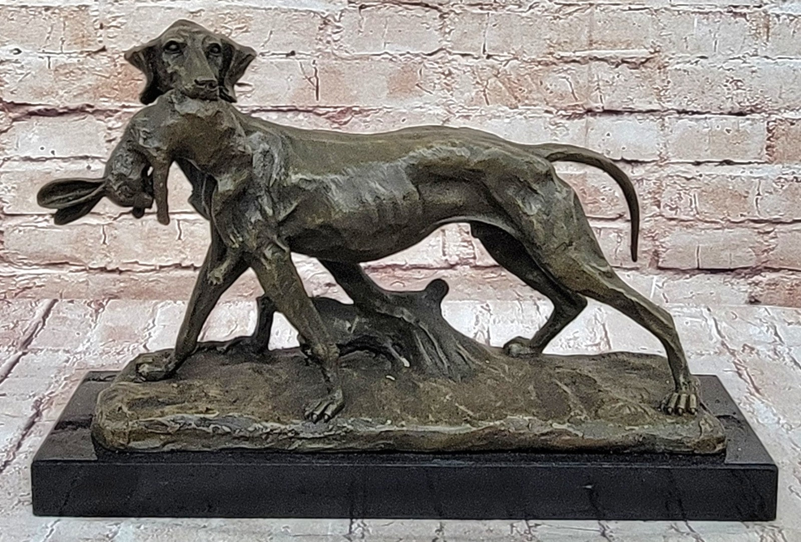 Real Bronze Metal Statue Retriever Hunting Dog Farm Friend Canine Sculpture Sale
