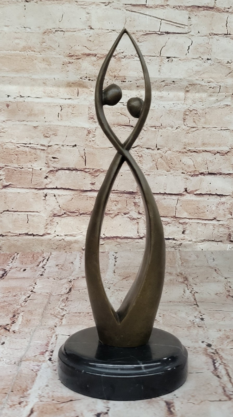 Modern art Creation of Two Beings Becoming one Hot Cast Handcrafted Statue