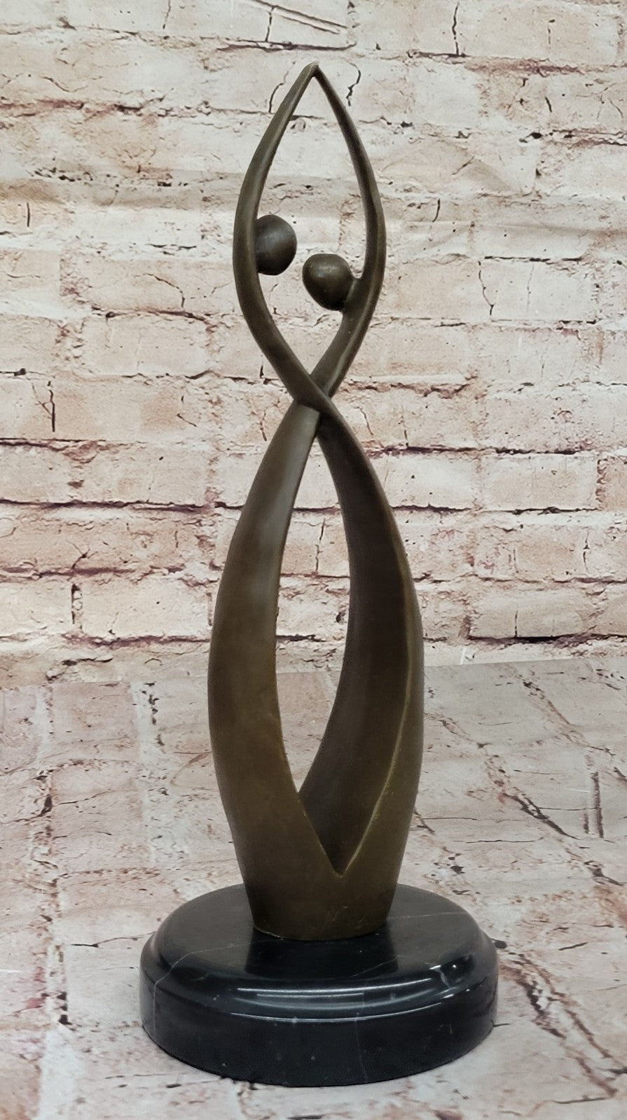 Modern art Creation of Two Beings Becoming one Hot Cast Handcrafted Statue