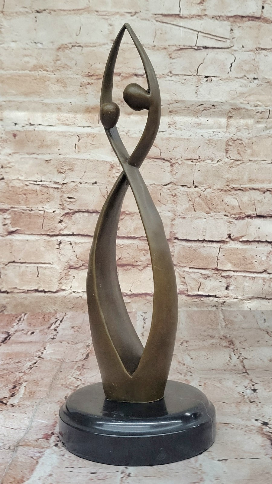 Modern art Creation of Two Beings Becoming one Hot Cast Handcrafted Statue