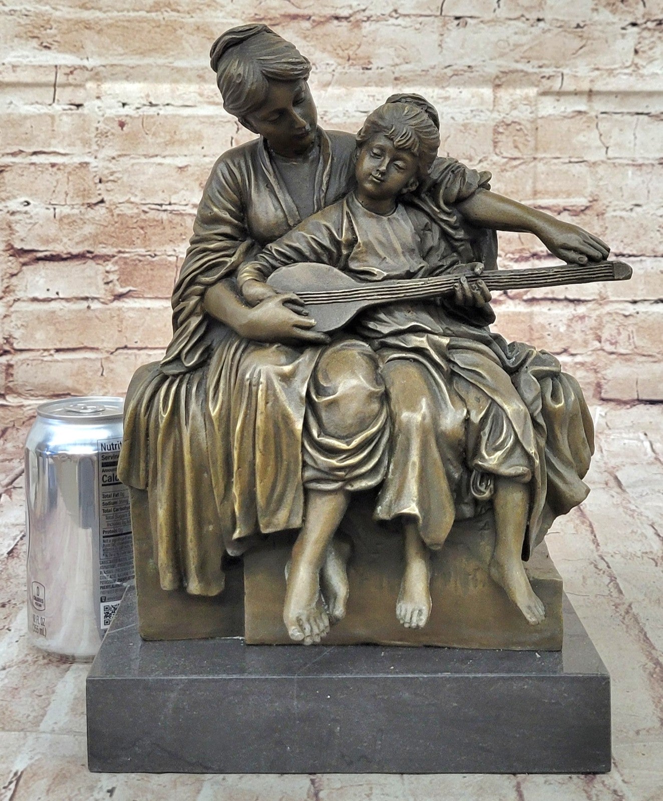 Handcrafted bronze sculpture SALE Daugh Her Teaches Mother Milo Original Signed